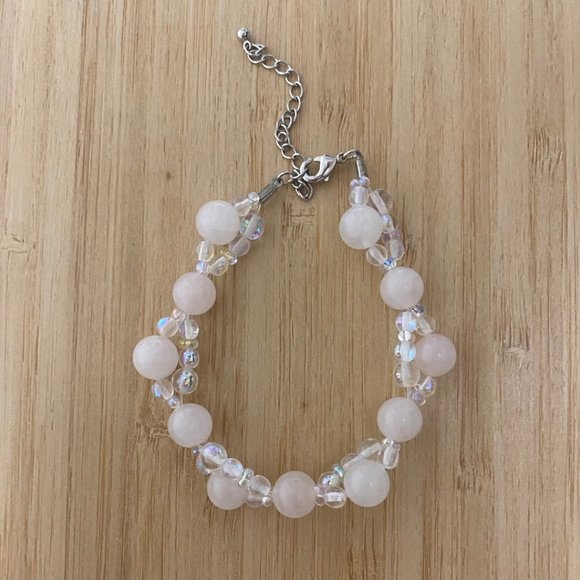 Genuine Rose Quartz Twist Bracelet - Picture 2 of 3